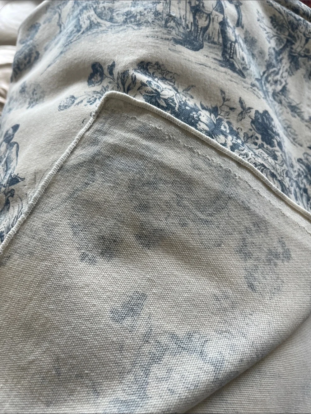 Blue Toile Scenic Fabric Panel